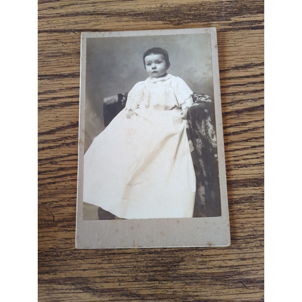 Antique Victorian Portrait Cabinet Card Baby Sepia Photo Unframed 4x6.5